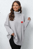 Turtle Neck Long Sleeve Ribbed Sweater - Trendsi - Flyclothing LLC