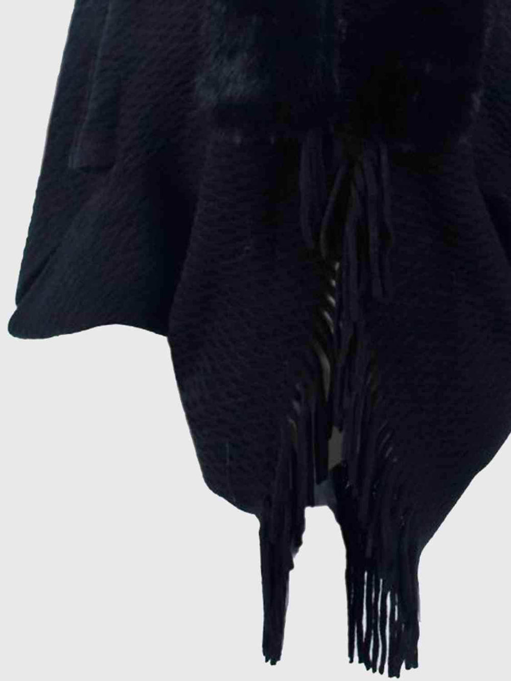 Open Front Fringe Hem Poncho - Trendsi - Flyclothing LLC