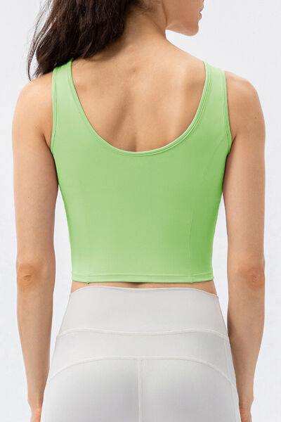 Round Neck Wide Strap Active Tank - Trendsi - Flyclothing LLC