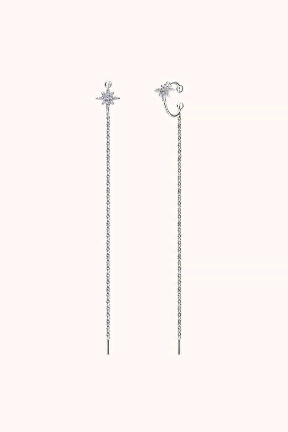 Moissanite 925 Sterling Silver Threader Earrings - Trendsi - Flyclothing LLC