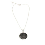 Alpaca Silver Aztec Calendar Pendant with Chain - Artisana - Flyclothing LLC