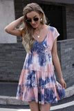 Tie-Dye Ruffle Hem Dress - Trendsi - Flyclothing LLC