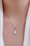 Opal Oval Pendant Chain Necklace - Trendsi - Flyclothing LLC