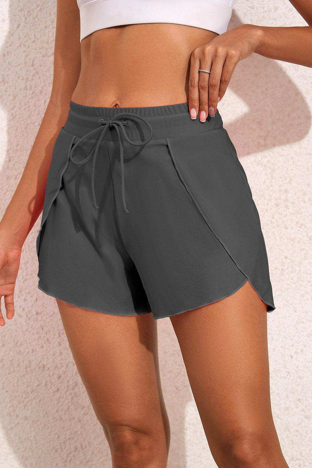 Drawstring Waist Swim Shorts - Trendsi - Flyclothing LLC