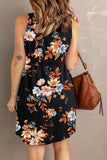Double Take Printed Scoop Neck Sleeveless Buttoned Magic Dress with Pockets - Trendsi - Flyclothing LLC
