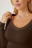 Round Neck Long Sleeve Cropped T-Shirt - Trendsi - Flyclothing LLC