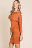 Culture Code Full Size Dolman Sleeve Mini Dress - Trendsi - Flyclothing LLC