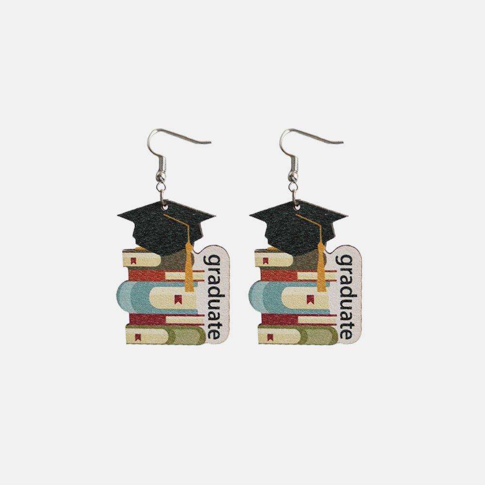 School Theme Wooden Dangle Earrings - Trendsi - Flyclothing LLC