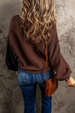 Contrast Round Neck Dropped Shoulder Sweater - Trendsi - Flyclothing LLC