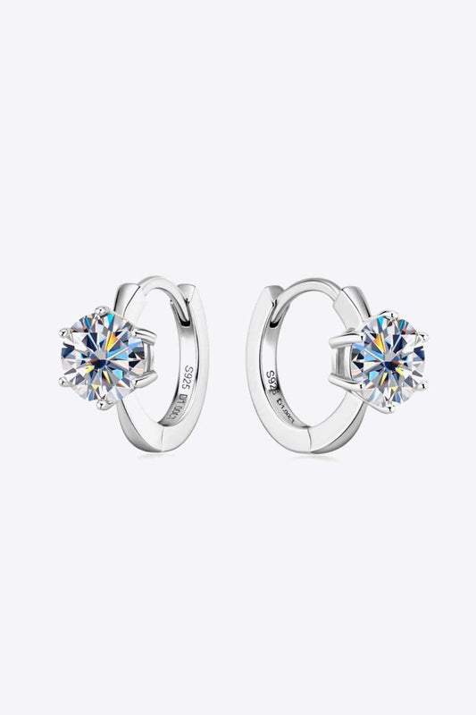 2 Carat Moissanite 925 Sterling Silver Huggie Earrings - Trendsi - Flyclothing LLC