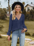 V-Neck Flounce Sleeve Blouse - Trendsi - Flyclothing LLC