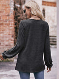 Long Flounce Sleeve Round Neck Blouse - Trendsi - Flyclothing LLC