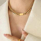 18K Gold-Plated Chain Necklace - Trendsi - Flyclothing LLC