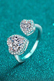 Heart-Shape Moissanite Open Ring - Trendsi - Flyclothing LLC