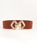 Geometric Buckle Elastic Wide Belt - Trendsi - Flyclothing LLC