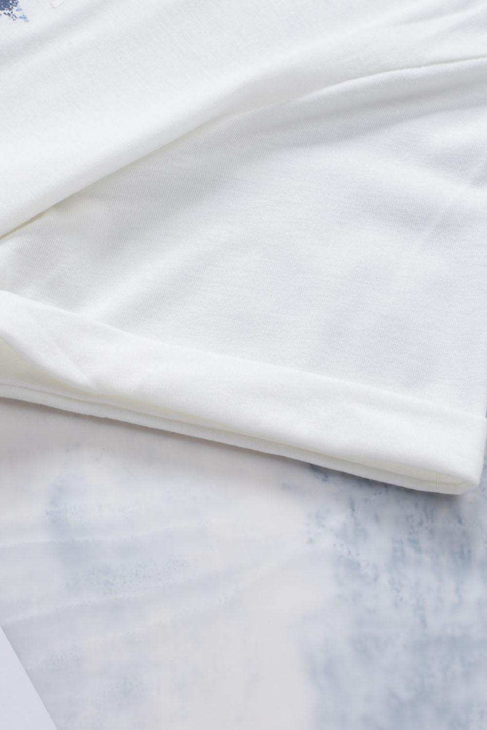 Leopard Floral Graphic Round Neck Tee - Trendsi - Flyclothing LLC