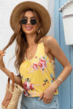 Floral Scoop Neck Tank Top - Trendsi - Flyclothing LLC