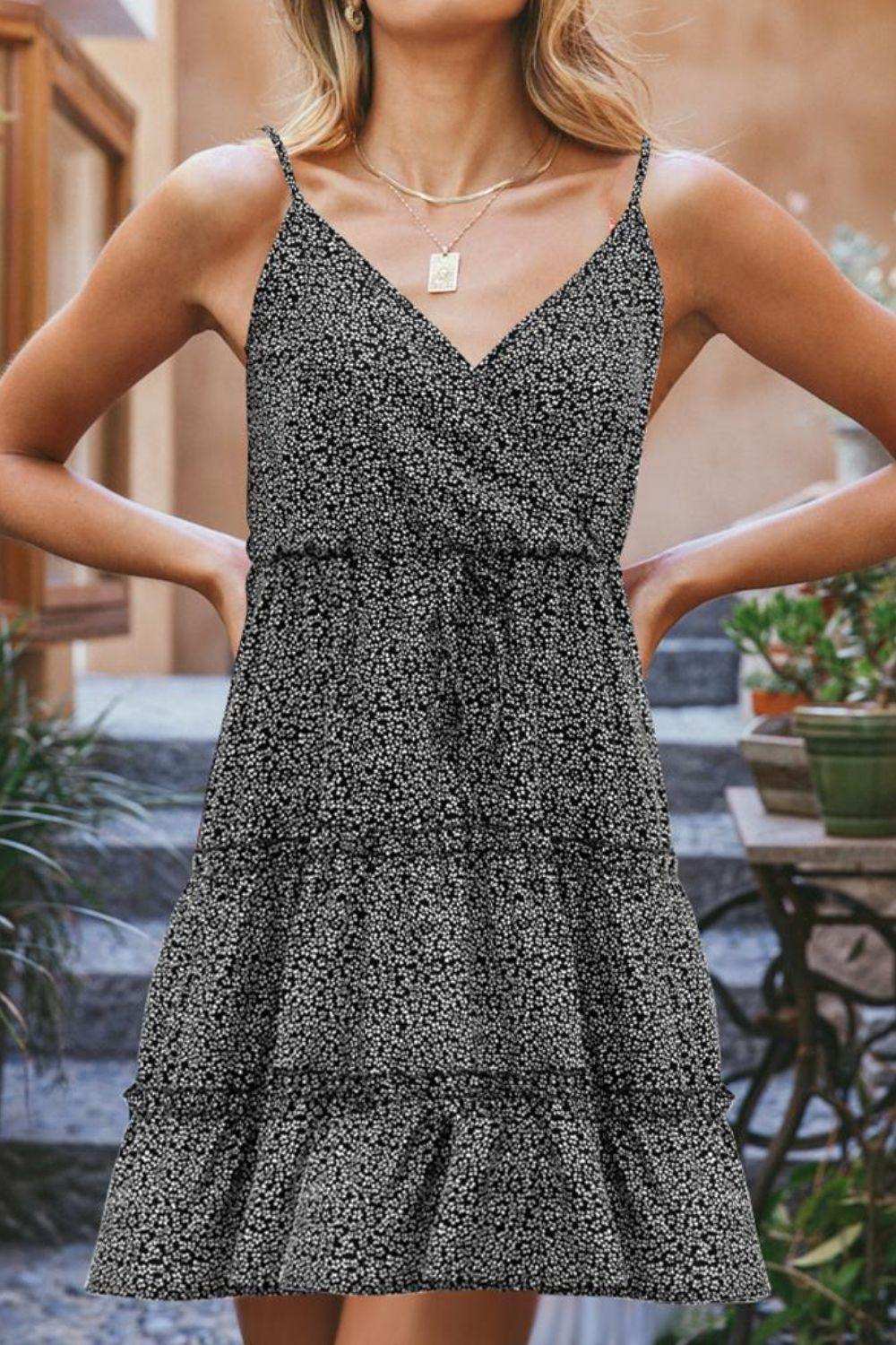 Ditsy Floral Spaghetti Strap Dress - Trendsi - Flyclothing LLC