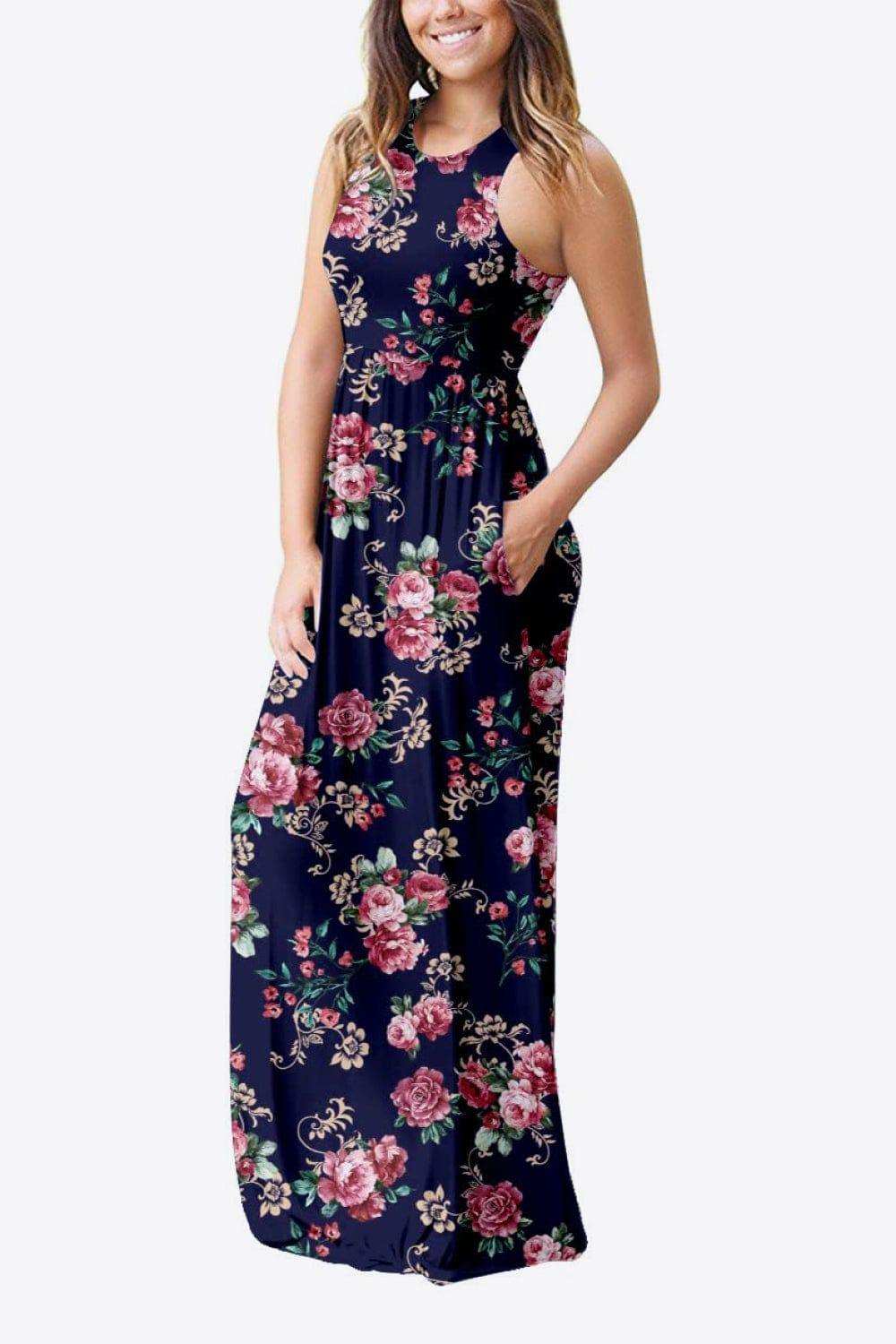 Empire Waist Sleeveless Dress with Pockets - Trendsi - Flyclothing LLC