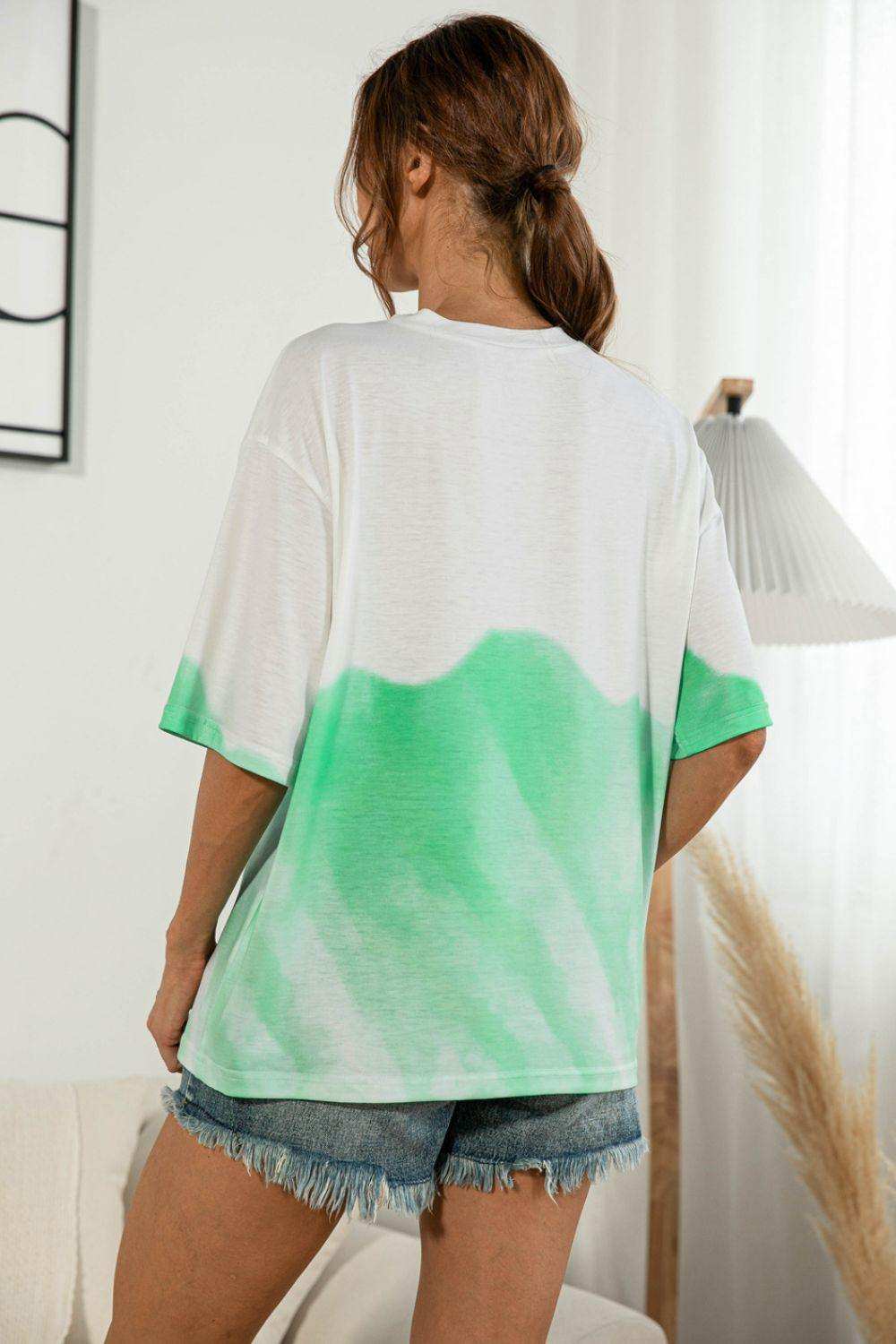 Tie-Dye Round Neck Tee Shirt - Trendsi - Flyclothing LLC