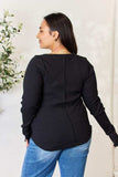 Culture Code Full Size Ribbed Round Neck Long Sleeve Top - Trendsi - Flyclothing LLC