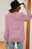 V-Neck Long Sleeve T-Shirt - Trendsi - Flyclothing LLC