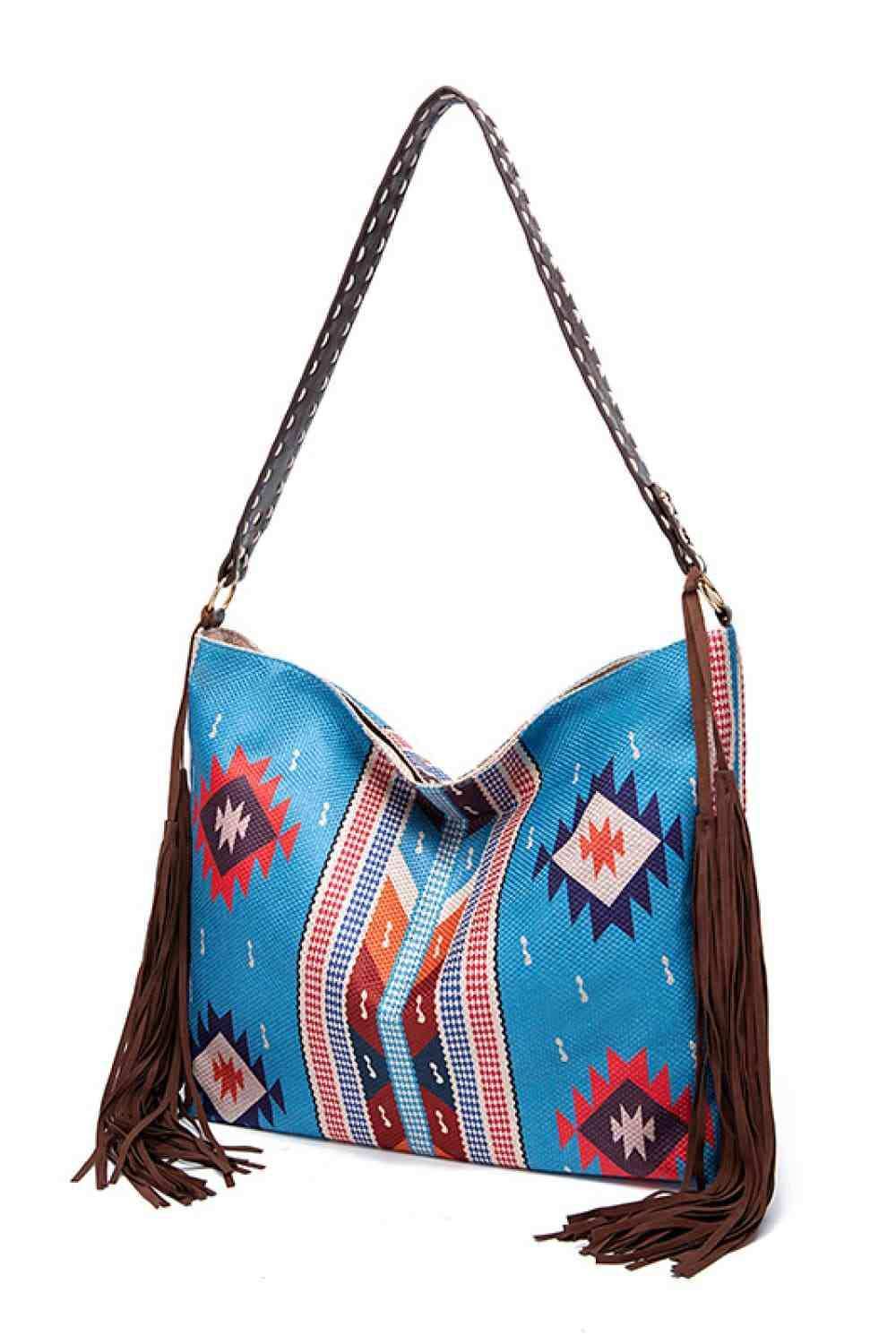 Geometric Canvas Tote Bag - Trendsi - Flyclothing LLC