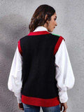Four Leaf Clover V-Neck Sweater Vest - Trendsi - Flyclothing LLC