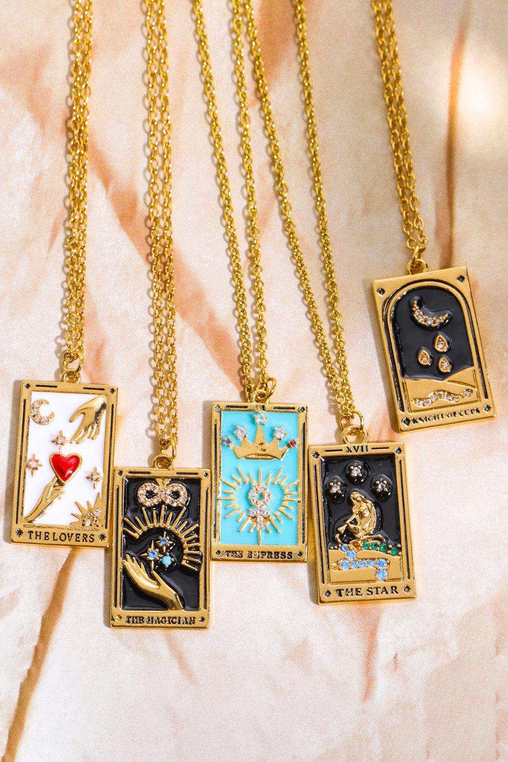 Tarot Card Pendant Stainless Steel Necklace - Trendsi - Flyclothing LLC