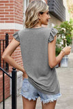 Ruffled Ruched Round Neck Tank - Trendsi - Flyclothing LLC