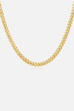 18K Gold Plated Curb Chain Necklace - Trendsi - Flyclothing LLC