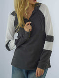 Waffle-knit Raglan Sleeve Zipper Front Hoody - Trendsi - Flyclothing LLC
