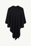 Surplice Neck Pom-Pom Trim Poncho - Trendsi - Flyclothing LLC