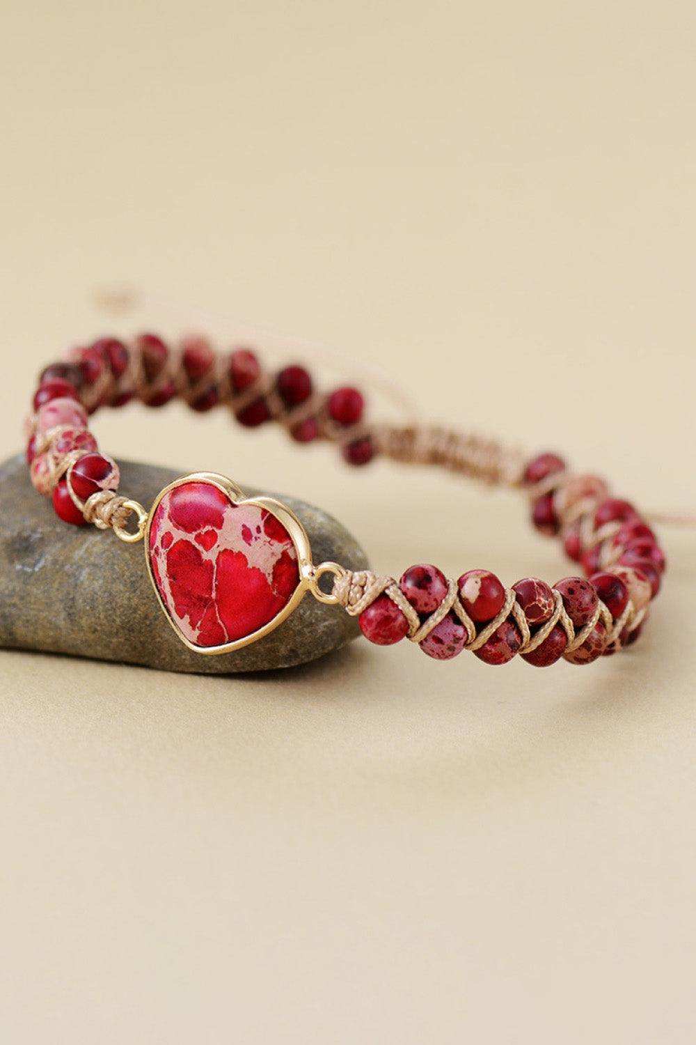 Handmade Heart Shape Natural Stone Bracelet - Trendsi - Flyclothing LLC