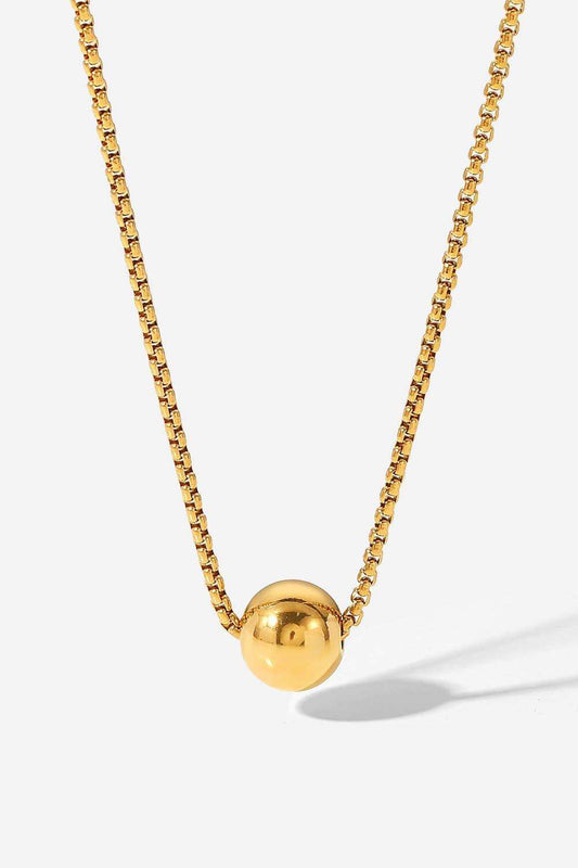 18K Gold-Plated Round Shape Pendant Necklace - Trendsi - Flyclothing LLC