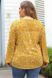 Plus Size Notched Neck Smocked Blouse - Trendsi - Flyclothing LLC