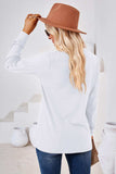 V-Neck Buttoned Long Sleeve Blouse - Trendsi - Flyclothing LLC
