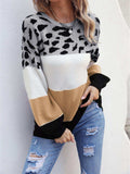 Color Block Round Neck Sweater - Trendsi - Flyclothing LLC