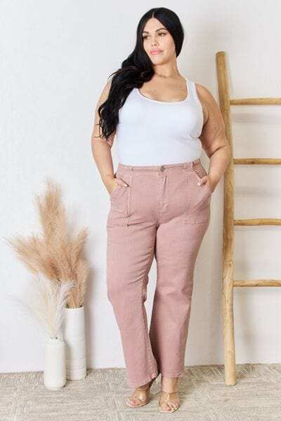 RISEN Full Size High Rise Ankle Flare Jeans - Trendsi - Flyclothing LLC