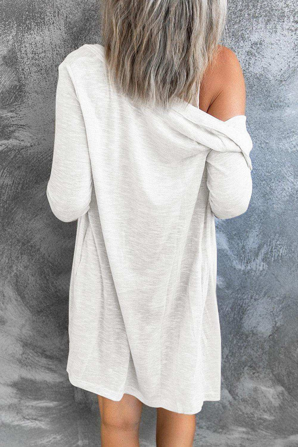 Button Down Long Sleeve Longline Cardigan - Trendsi - Flyclothing LLC