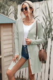 Button Down Long Sleeve Longline Cardigan - Trendsi - Flyclothing LLC
