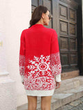 Snowflake Pattern Sweater Dress - Trendsi - Flyclothing LLC