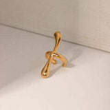 18K Gold-Plated Stainless Steel Cuff Earrings - Trendsi - Flyclothing LLC