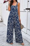 Printed Wide Strap Jumpsuit with Pockets - Trendsi - Flyclothing LLC