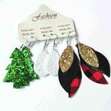Christmas PU Earrings Set - Trendsi - Flyclothing LLC