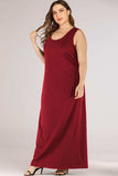 Plus Size Scoop Neck Maxi Tank Dress - Trendsi - Flyclothing LLC
