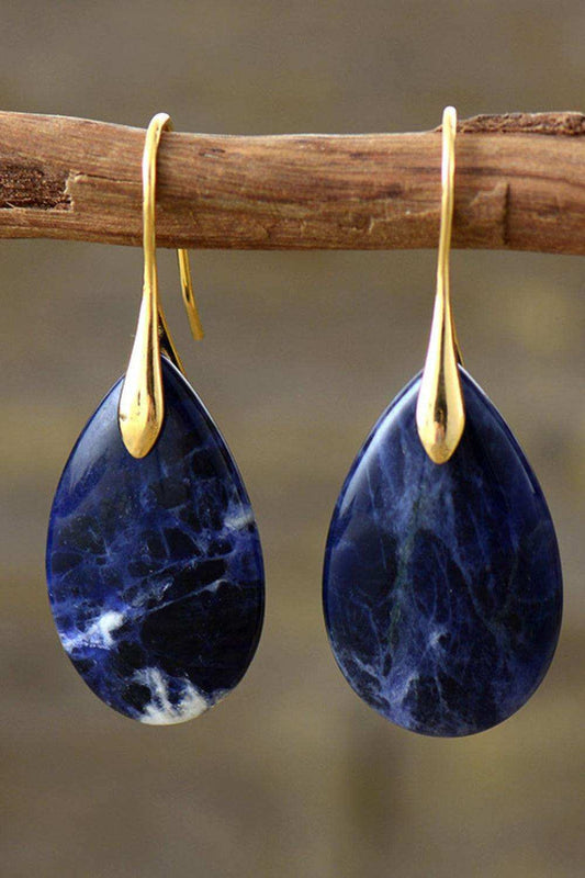 Natural Stone Teardrop Earrings - Trendsi - Flyclothing LLC