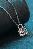 Moissanite Lock Pendant Necklace - Trendsi - Flyclothing LLC