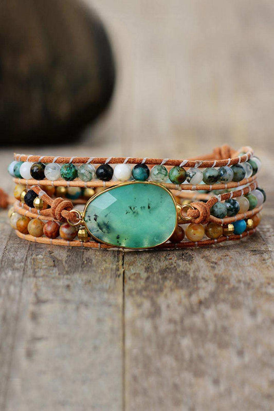 Natural Stone & Agate Layered Bracelet - Trendsi - Flyclothing LLC