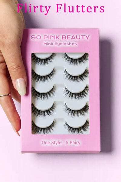SO PINK BEAUTY Mink Eyelashes 5 Pairs - Trendsi - Flyclothing LLC